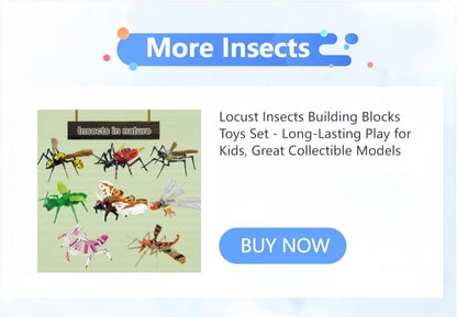 Ladybug Insects Building Blocks Toys Set - Long-Lasting Play for Kids, Great Collectible Models Dragonfly Mantis Housefly & More