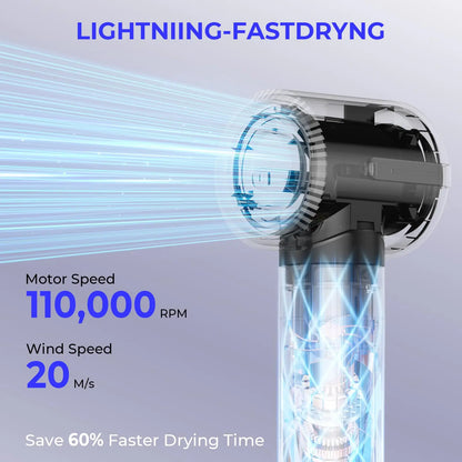 7 In 1 Hair Dryer Brush Brushless High Speed Hair Dryer with Diffuser Ionic Blow Dryer Hot Air Styling Comb Auto Hair Curler