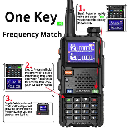 Baofeng UV-5RM Walkie Talkie Long Range Wireless Copy Frequency Two Way Radio Type-C Charger Upgraded UV 5R Full Band Transceiver