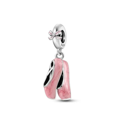 Pink Bead Bag Perfume Lipstick high heels Pendant fit Original Bracelet Accessories DIY Jewelry Women 925Silver Gift Trunk Charm