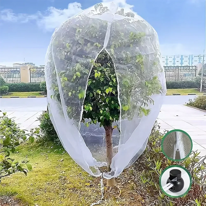 Extra-Thick Garden Netting With Drawstring & Zipper - Insect & Bird Protection For Fruits, Citrus, Flowers PE Material Insect Netting