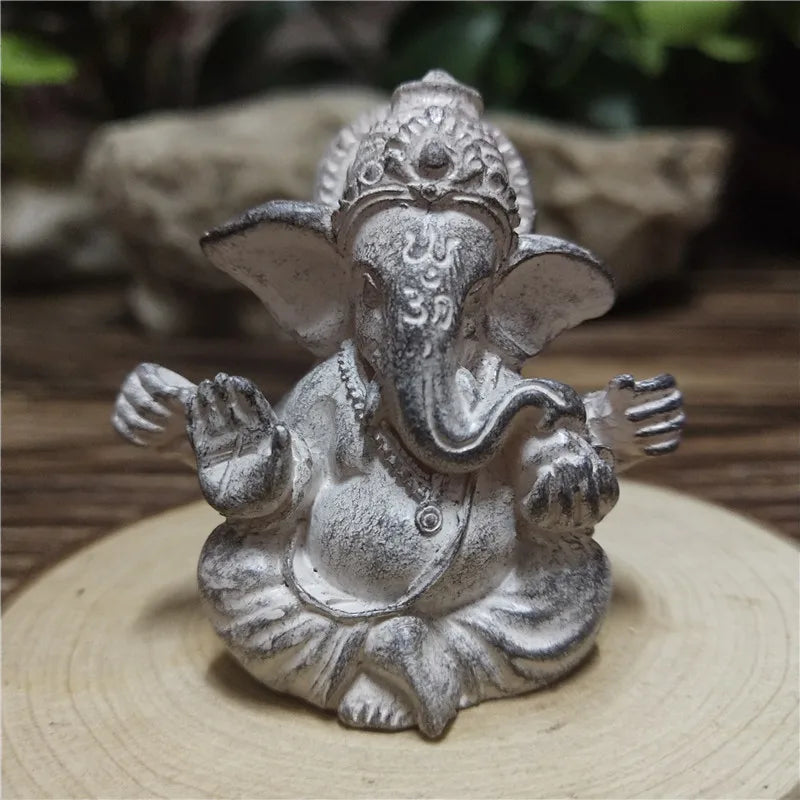 Bronze Color Lord Ganesha Statue, Buddha Ornaments, Elephant Hindu God Sculpture Figurines For Home Office Decoration, Buddha Statues