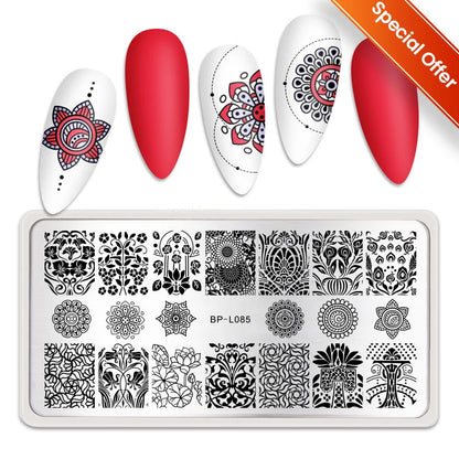 BORN PRETTY Stamping Plate Snowflake Winter Christmas Flower Snakes Design For Nail Polish Printing Template Tools Supplies