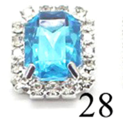 10Pcs, 15*20mm Metal Rectangle Rhinestone Sewing Accessories, DIY Clothing Hair Jewelry Decorative Accessories