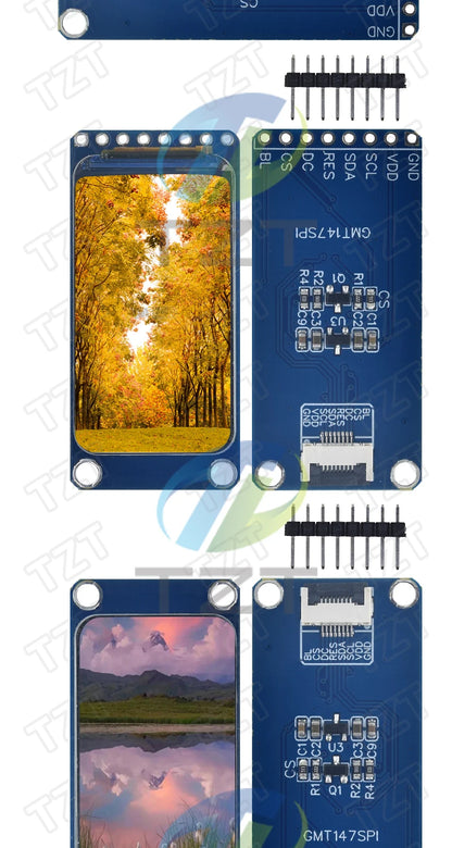 TZT 1.47" 1.47 Inch 172x320 SPI Full Color TFT HD IPS Screen LCD LED Display Module 172*320 ST7789 Controller 3.3V SPI Interface