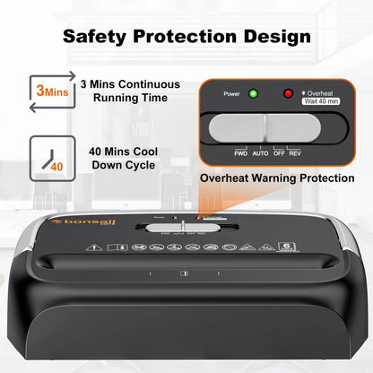 6-Sheet Cross-Cut Paper Shredder with 3.4-Gallon Wastebasket for Home Office, Shreds Credit Cards, Paper, Mail, Staples and Clips, Documents Shredder