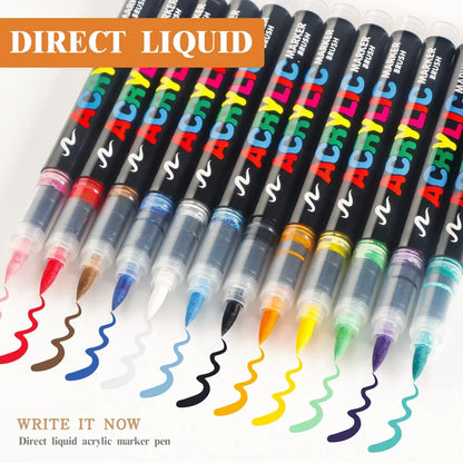 12-168 Colors Direct Liquid Marker Pen Set,DIY Hand Drawn,Graffiti Paint Art Acrylic Paint Pens,Perfect for Artist/Student