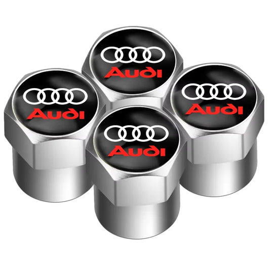 4Pcs Car Wheel Tire Air Valve Caps Stem Cover with Color Brand Logo For Audi A3 A4 A5 A6 A7 A8 Q3 Q5 Q8 TT TTS Accessories