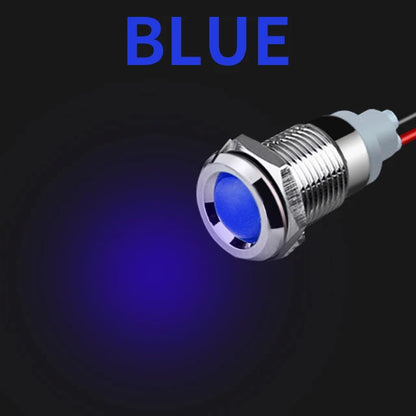 1Pcs 6/8/10/12/16/19/22mm Spherical Metal LED Warning Indicator Light Signal Lamp Pilot Wire 3-6 12-24 220V Power Waterproof IP65