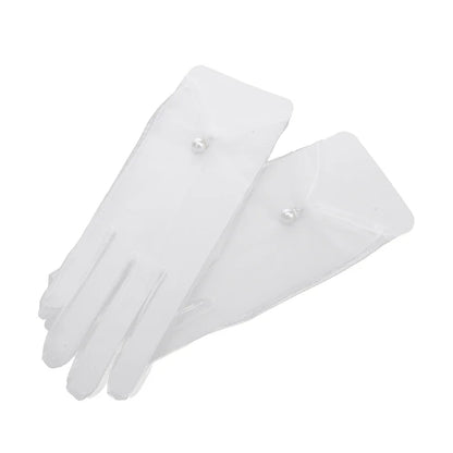 Sexy Transparent Black White Mesh Tulle Glove, Spring Summer Thin Short Glove, Party Dancing Dress Wedding Glove, Lolita New