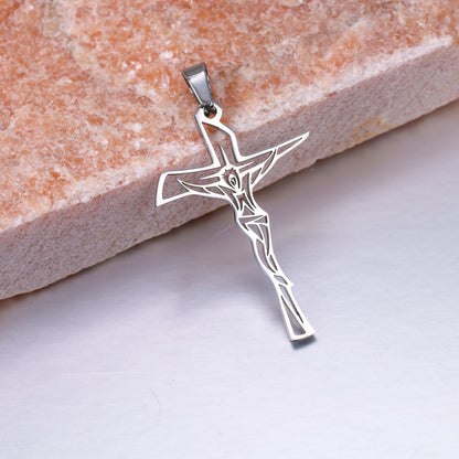 100% Stainless Steel Christian Jesus Cross Pendants Religion Cross Tree of Life Charms For Jewelry Prayer Baptism Gifts