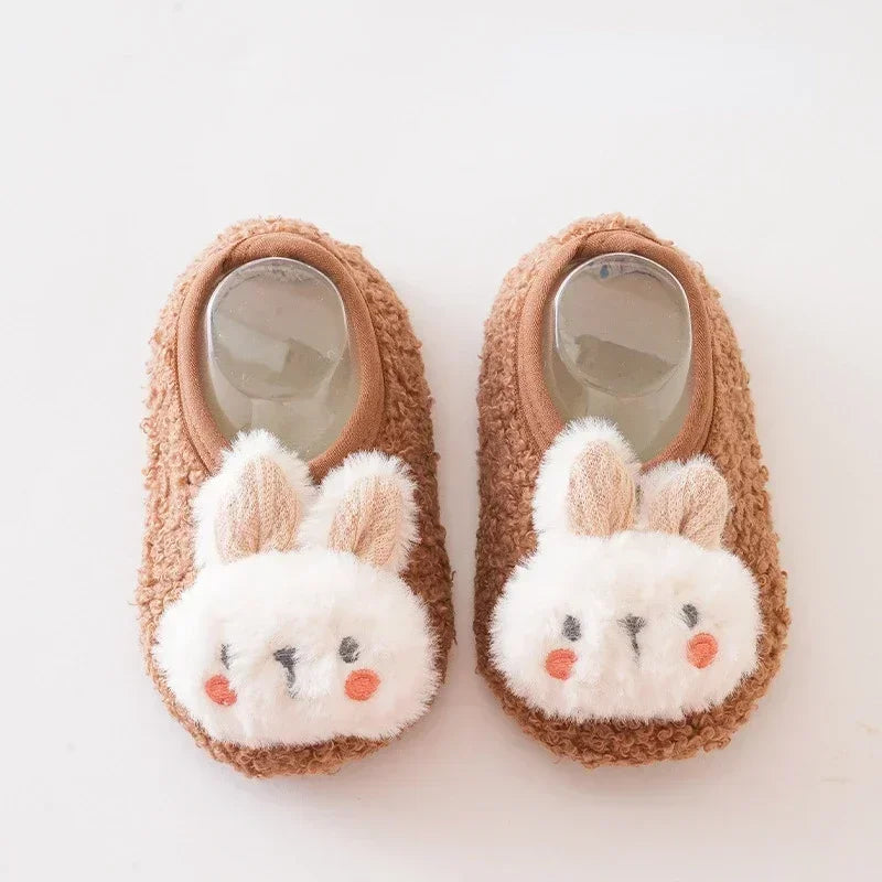 Autumn Winter Warm Baby Slippers, Toddler Plush Floor Sock Shoes, Boys Girls Soft Anti-slip Walking Shoes, Indoor Home Kids Socks