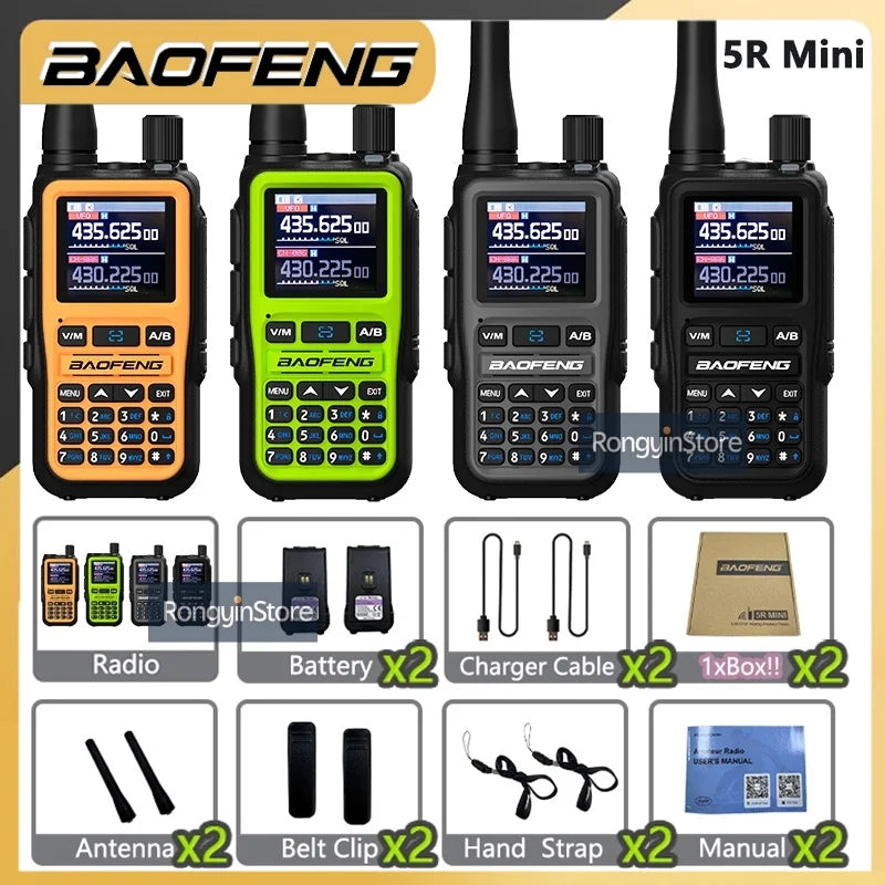 UV 5R Mini Baofeng Walkie Talkie Bluetooth 5W Dual-Band VHF/UHF USB-C Charging Fits All Team Operations For Hotel Security Camp