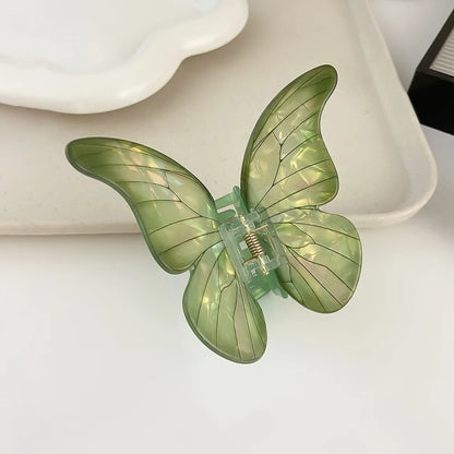 DS New Sweet Simulated Butterfly Hair Claw 9.2CM Large Butterfly Acrylic Claw Clips Trendy Hair Clips Hair Accessories for Women