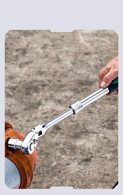 1/4，3/8，1/2 Inch Drive Socket Adjustable Ratchet Wrench Extendable Handle Wrench 72-Tooth Quick-Release Reversible