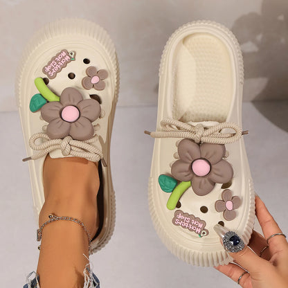 Summer Women Slippers, Cute Decoration Platform Sandals, Casual Outdoor Clogs, Beach Sandal, Non-slip Slides, Indoor Home Shoes 35-42