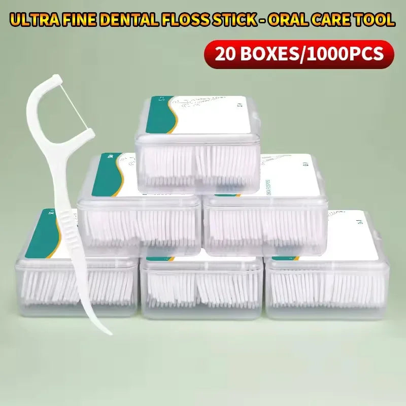 1/3/6/20 Boxes Disposable Plastic Toothpick Dental Floss High-Tension Smooth Dental Floss Stick Portable Dental Floss Box