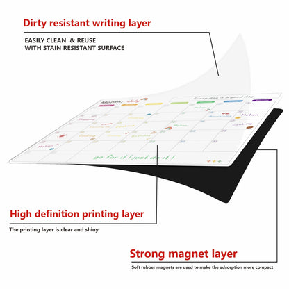 Magnetic Calendar For Fridge Monthly Weekly Planner Calendar Table Dry Erase Whiteboard Fridge Sticker Message Board Menu