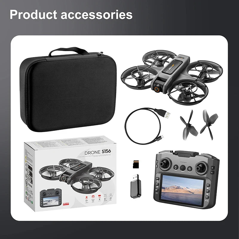 Upgrade S156 Drone 8K HD Dual Camera 3 Battery 5G WiFi FPV Brushless Motors Optical Flow Hover Obstacle Avoidance GPS Four-Axis Drone