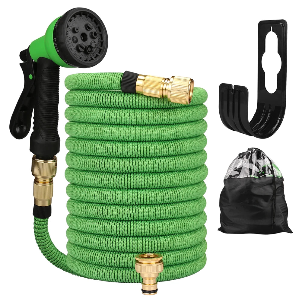 Garden Water Hose Expandable Double Metal Connector High Pressure PVC Reel Magic Water Pipes for Garden Farm Irrigation Car Wash