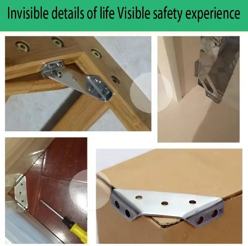 Corner Brackets, Stainless Steel Furniture Angle, Shelf Connector, Cabinet Support Fixing Frame Corner Brace