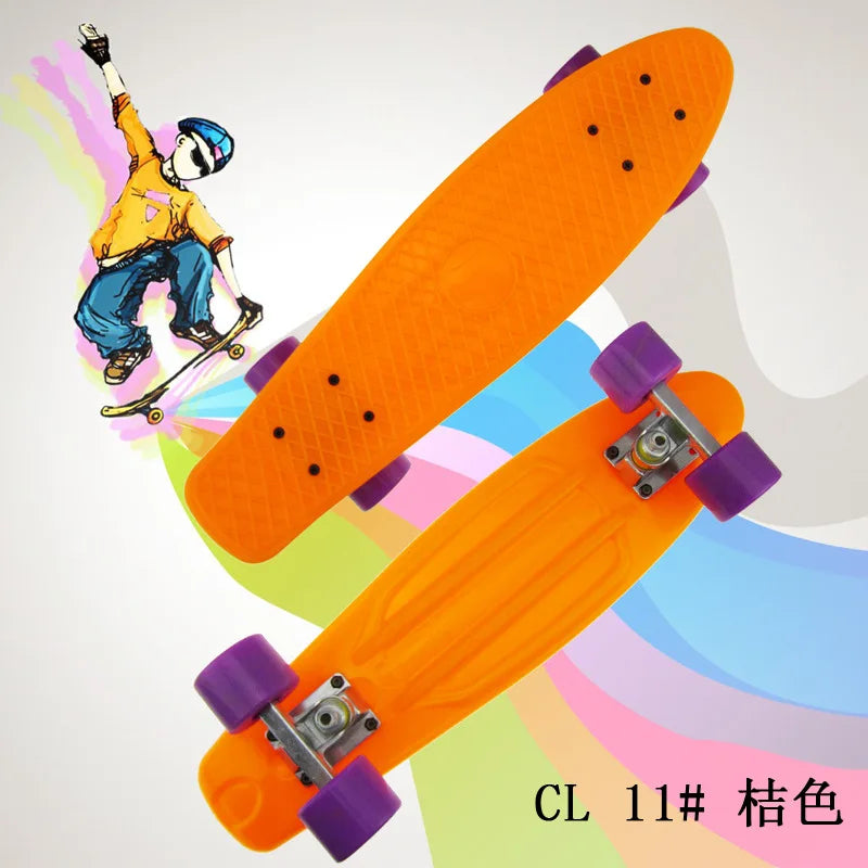 58cm Skateboard Kids Learner Retro Cruiser 22inch Children's Skateboard