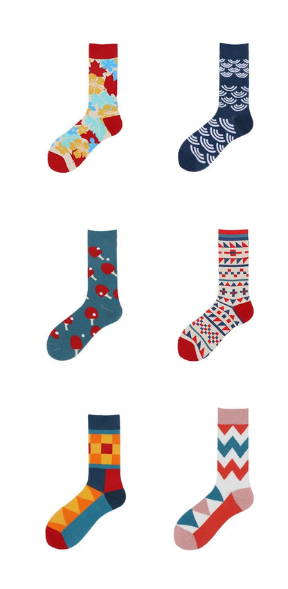 New cotton socks high-quality men's and women's British style casual Harajuku fashion novelty literary couple sexy socks