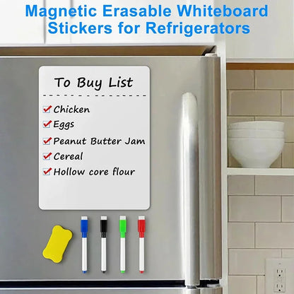A4 Size Dry Erase Whiteboard for Fridge, Sticker Magnetic Whiteboard, Portable 11.8"x8.2" Planner for Refrigerator