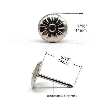 200/300pcs Diameter 11mm Wooden Jewelry Gift Wine Case Box Sofa Decorative Tack Stud Upholstery Nail Pushpin Doornail Box Packed