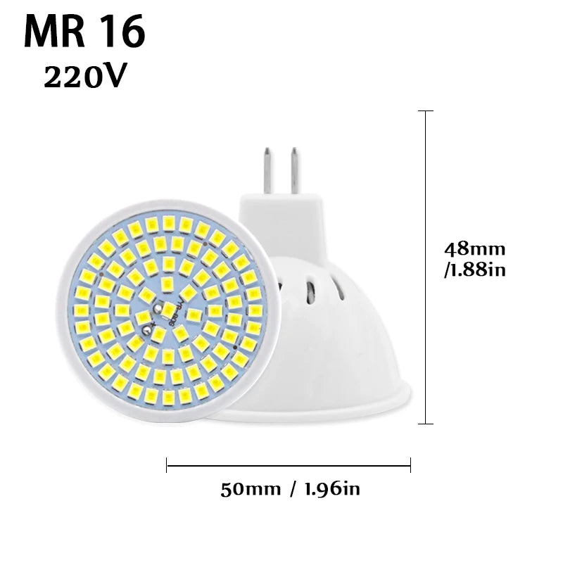 5pcs/lot Lampada LED Bulb GU10 E27 E14 MR16 3W 5W 7W 220V 240V Bombillas LED Lamp SMD 2835 48LED 60LED 80LED Spotlight