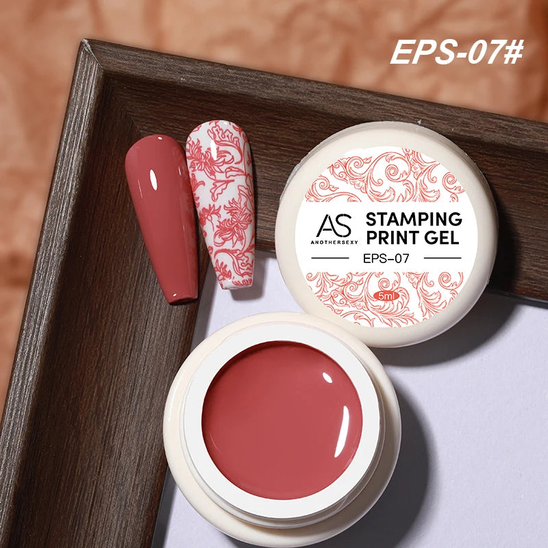 AS Esmalte de uñas de estampado de 5ml, colores, barniz de impresión de uñas para placa de estampado, lacas de impresión en blanco y negro, no kit