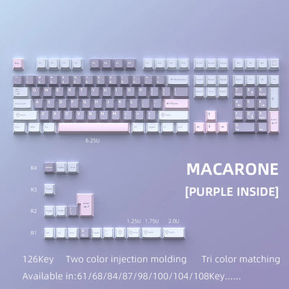 126 Keys Double Shot PBT Cherry Keycaps Mechanical Game Keyboard Wireless for MX Switch Keycap GMK67 GMK87 GMK61 Keyboard Keycap