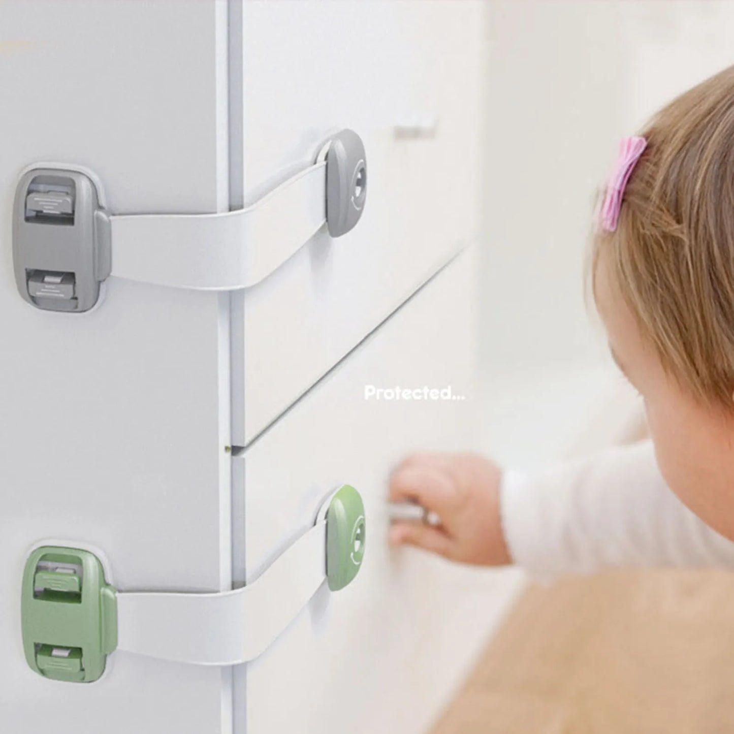Refrigerator Door Lock, Child Kids Proof Safety Cabinet Locks, Straps, Safe Quick Baby Proofing Latches for Drawers Freezer