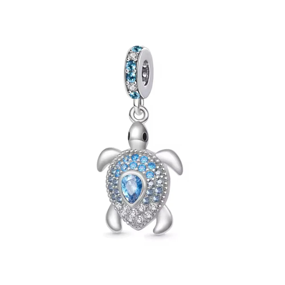 New 925 Silver Octopus crab Charm Bead Sea turtle starfish Seahorse dolphin Pendant Fit Original Bracelet Women DIY Jewelry Gift