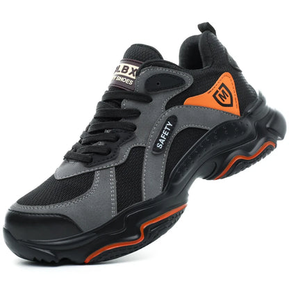 Men Rotating Button Safety Shoes, Steel Toe Work Sneakers, Indestructible Shoes, Puncture-Proof Work Boots, Air Cushion Safety Shoes