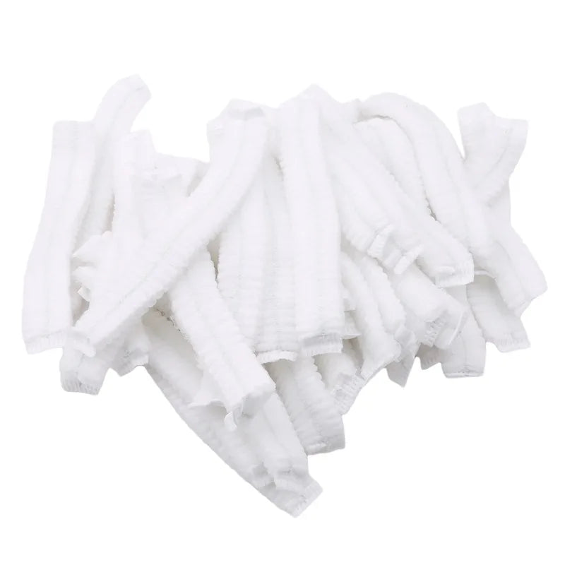 100pcs/Pack Disposable Hair Head Covers Net Bouffant Dustproof Anti Dust Caps Breathable Shower Bathing Hats Kitchen
