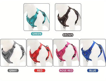 No Pull Dog Harness and Leash Set Adjustable Pet Harness Vest for Small Dogs Cats Reflective Dog Chest Strap Lead Walking