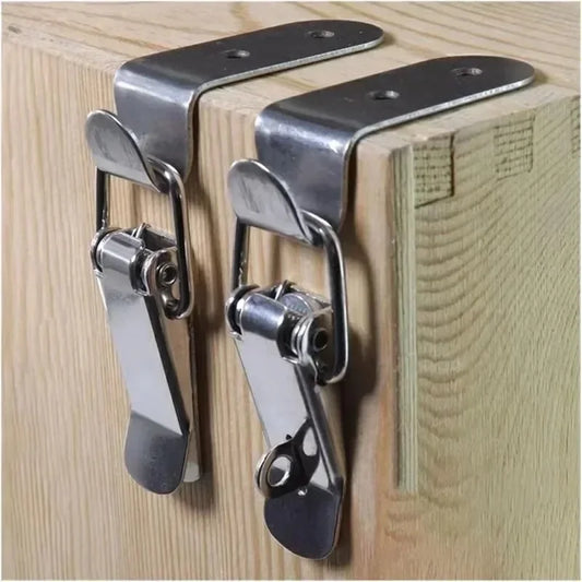 90° Duck-mouth Buckle Lock, Wooden Boxes, Hardware Closure Hasps, Snap Lock Clamp Quick Release Latch for Suitcase Drawers Cabinet