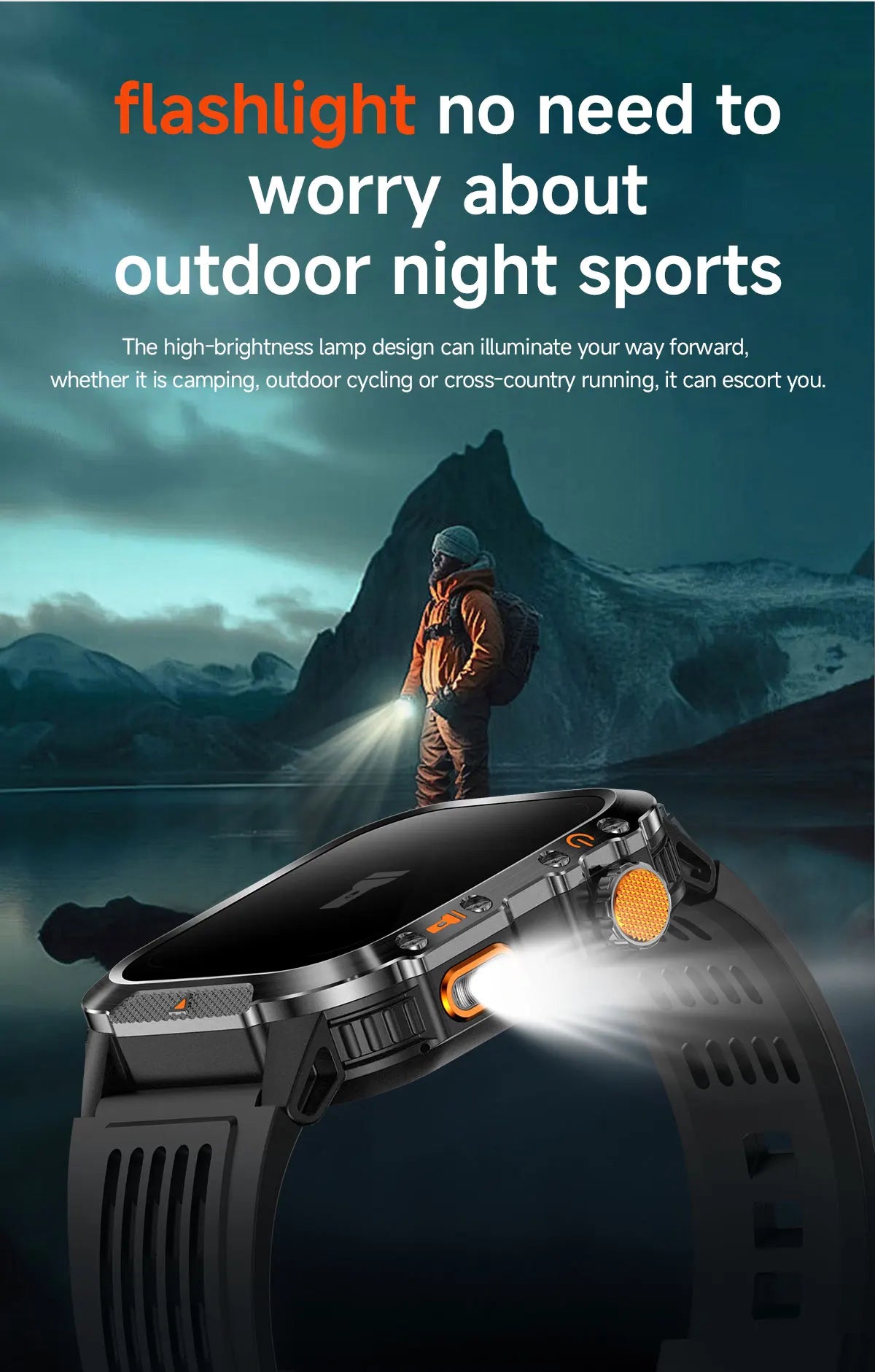 2025New GPS Smart Watch For Xiaomi IOS Military Compass Flashlight Smartwatch Men 10ATM Waterproof 100+Sport Modes BT Call Watch