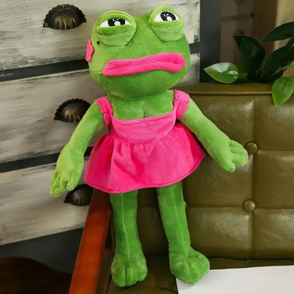 45cm Sad Frog Plush Toy Soft Stuffed Pillow Magic Expression Pepe The Sad Frog Animal Plush Doll Birthday Gifts for Kids Girl