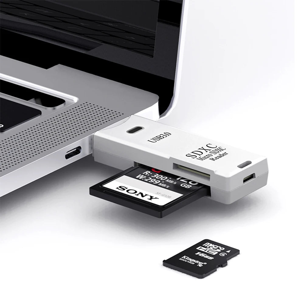 2 In 1 USB 3.0 2.0 Micro SD TF Card Reader High Speed Data Transmission up to 5Gbps Multiple Compatibility for PC Laptops Camera