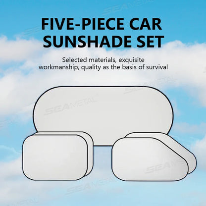 Car Sun Shade UV Protector, Reflective Fabric Car Window Sunshade, Front Rear Back Window Sun Visor, Summer UV Protection, SEAMETAL