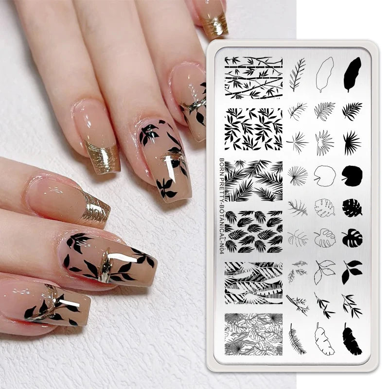 BORN PRETTY Stamping Plate Snowflake Winter Christmas Flower Snakes Design For Nail Polish Printing Template Tools Supplies