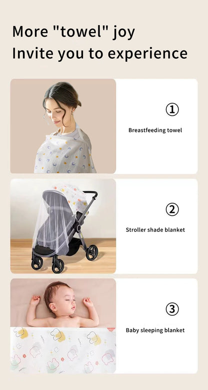 Muslin Nursing Cover for Baby Breastfeeding Breastfeeding Cover up with Arch Neckline for Women Nursing Apron Stroller Cover