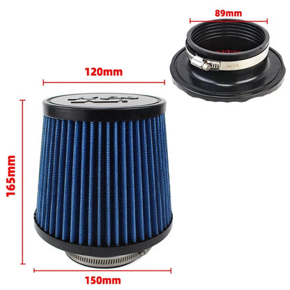 Car Mushroom Head Universal High Flow Intake Air Filter 102mm 89mm 76mm 3 3.5 4 Inch Cone Tapered Air filters for K&N 14084-2