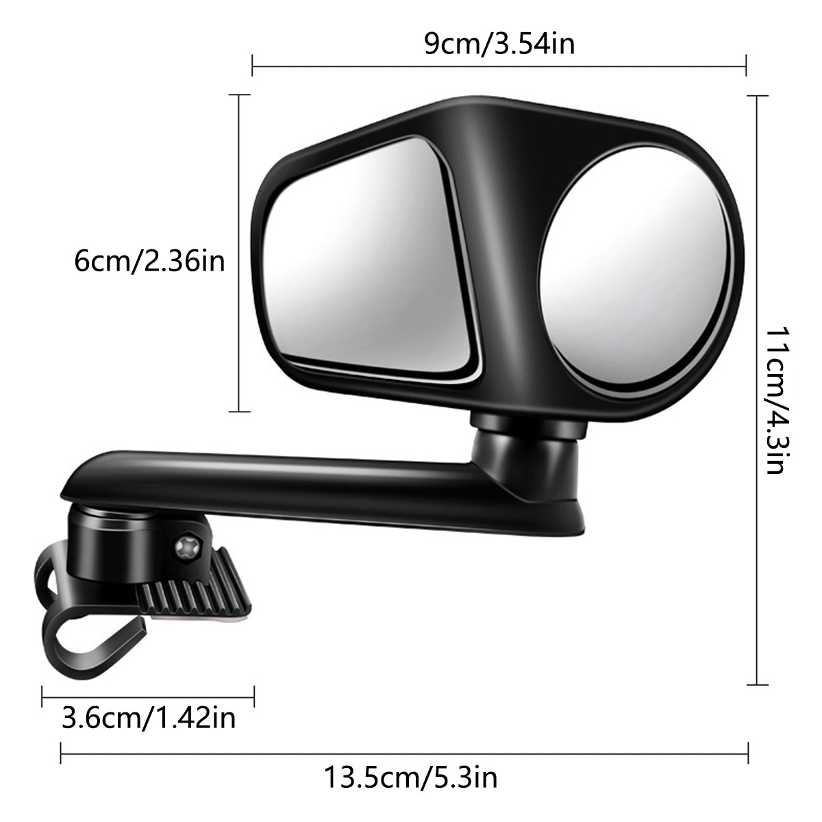 2Pcs, Car Rearview Mirrors, 360° Blind Spot Mirror, Adjustable Rotatable Convex Wide-angle Clear Rearview Safety Mirror Accessories