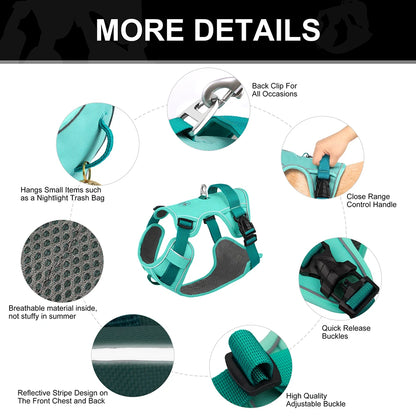 Mesh Breathable Dog Harness, Nylon Reflective Dog Harnesses Vest, Durable Pet Training Vest, Adjustable for Small Medium Large Dogs