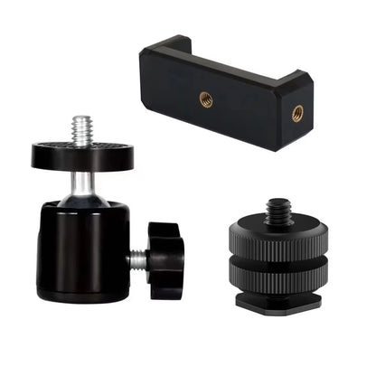 Mini Ball Head 360° Rotating Mount with 1/4" Screw Tripod Swivel Adapter for DSLR Cameras Tripods Monopods Live Streaming Light