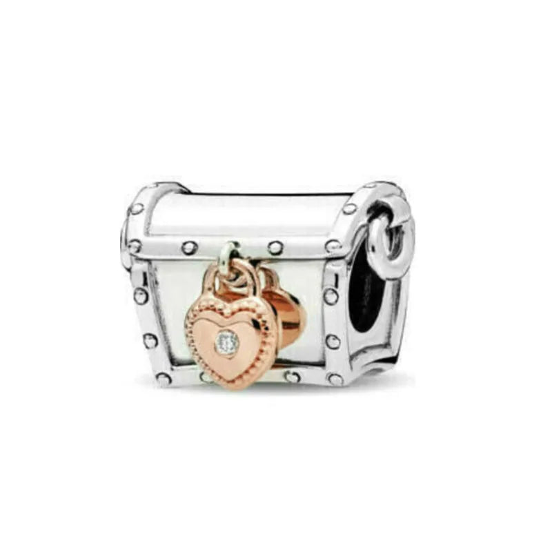 Pink Bead Bag Perfume Lipstick high heels Pendant fit Original Bracelet Accessories DIY Jewelry Women 925Silver Gift Trunk Charm