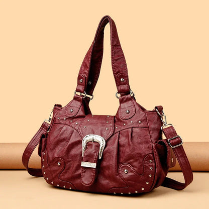 Luxury Designer Handbag Women High capacity Vintage Soft Leather Ladies Casual Large Capacity Shoulder Crossbody Bag Travel Sac